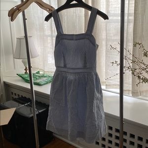 J Crew Seersucker Blue Summer Dress
